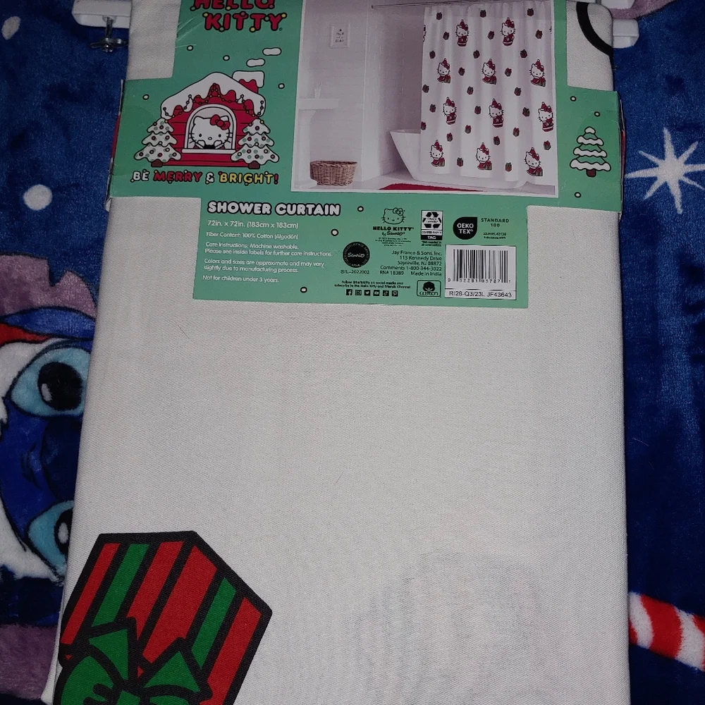 Hello Kitty christmas shower curtain